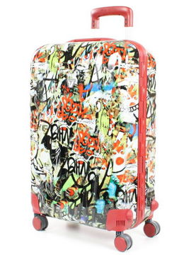 Valise rigide 4 roues Roncato Uno Print 71 cm en polycarbonate Rouge imprim�