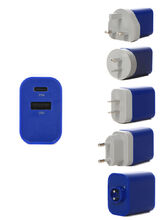 Adaptateur USB A & C Go Travel Electrique Monde Bleu
