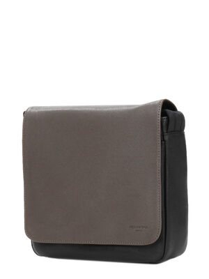 Besace Hexagona Duo Noir/Taupe
