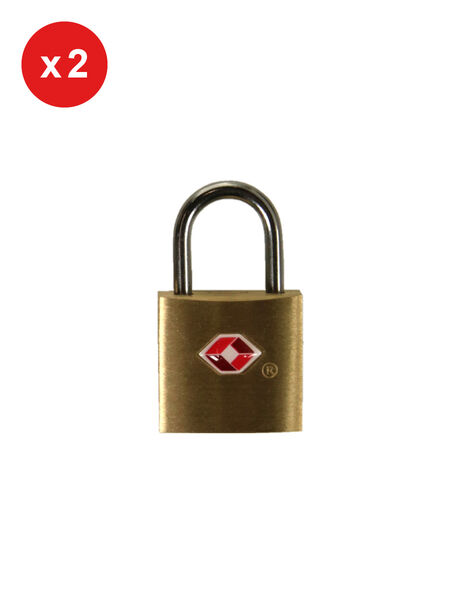 Set de 2 cadenas à clé TSA Sécurité Doré Doré