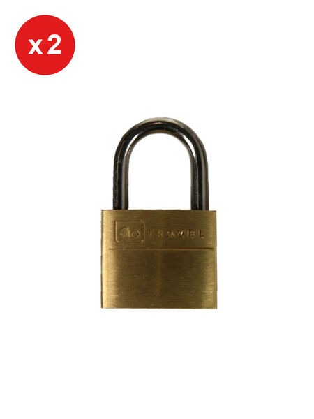 Set de 2 cadenas à clé Sécurité Doré Doré