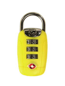 Cadenas  code TSA Scurit - Grand chiffre Jaune Fluo