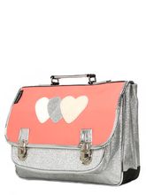 Cartable Moyen Caramel & Cie Coeurs 38 cm Rose