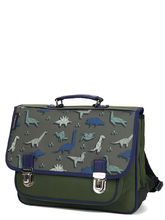 Cartable Moyen Caramel & cie Dinogami 38 cm Vert Olive