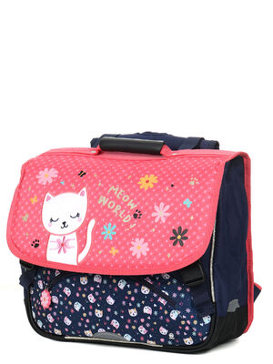 Cartable Chaton Meow World 38 cm Bleu Rose