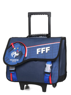 Cartable � roulettes F�d�ration Fran�aise de Football 2 �toiles�41 cm Bleu