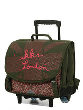 Cartable  roulettes IKKS London 41 cm Kaki