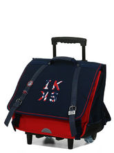 Cartable  roulettes IKKS Union Jack Russel 41 cm Bleu