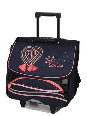 Cartable � roulettes Lola Espeleta Love 38 cm Bleu