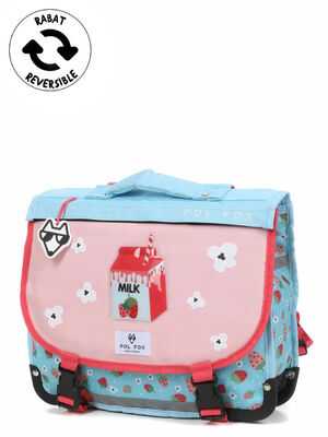 Cartable R�versible Pol Fox Strawberry 35 cm Bleu Rose