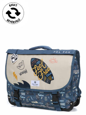 Cartable R�versible Pol Fox Surfeur 41 cm Bleu