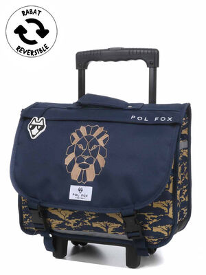 Cartable � roulettes R�versible Pol Fox Lion 38 cm Marine