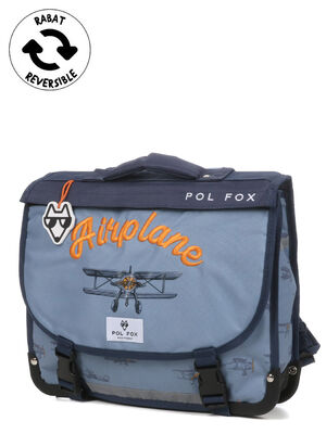 Cartable R�versible Pol Fox Airplane 35 cm Bleu