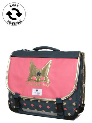 Cartable R�versible Pol Fox Wonder Fox Glitter 38 cm Gris/Rose