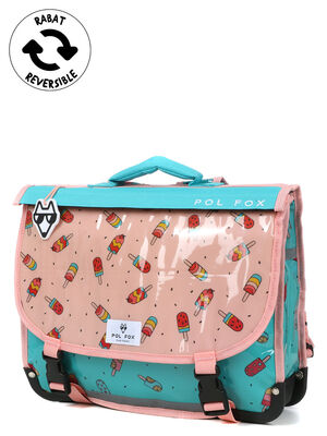 Cartable R�versible Pol Fox Ice Pop 38 cm Bleu/Rose