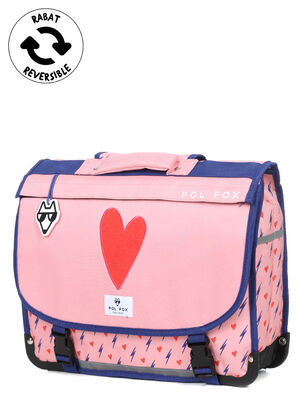 Cartable R�versible Pol Fox Heart 41 cm Rose