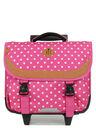Cartable � roulettes Pois 38 cm Fuchsia Fuchsia