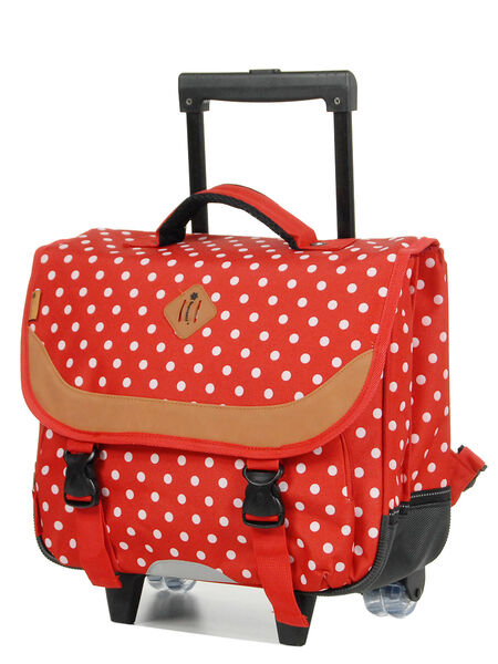 Cartable � roulettes Pois 38 cm Rouge