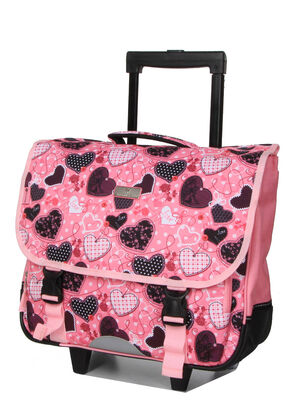 Cartable � roulettes Snowball Romantique Coeur 41 cm Rose