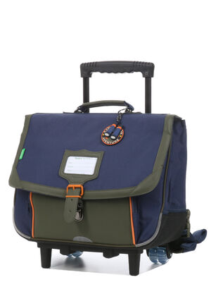 Cartable � roulettes Tann's Esteban 38 cm Bleu/Kaki