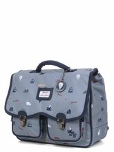 Cartable Tann's x Tartine et Chocolat Globe-Trotter 33 cm Gris