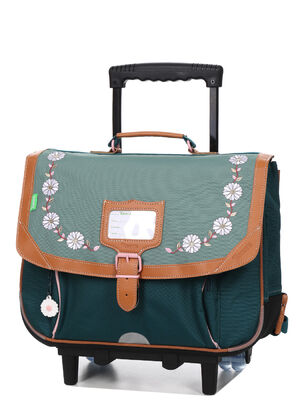 Cartable � roulettes Tann's Agathe 38 cm Vert