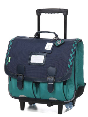 Cartable � roulettes Tann's Jules 41 cm Marine/Vert