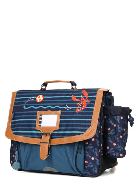 Cartable Armor Lux Titouan 38 cm - Poche Gourde Bleu Marine
