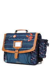 Cartable Tann's x Armor Lux Titouan 38 cm - Poche Gourde Bleu Marine