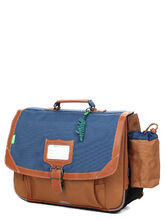 Cartable Tann's Nils 38 cm - Poche Gourde Bleu/Camel