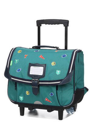 Cartable � roulettes Tann's Dan 38 cm Vert