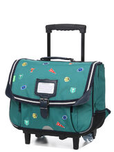 Cartable � roulettes Tann's Dan 38 cm Vert