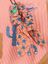 Cartable Jane 38 cm - Poche Gourde Corail/Bleu