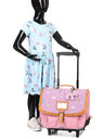 Cartable � roulettes Mila 38 cm Violet/Rose