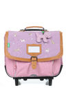Cartable � roulettes Mila 38 cm Violet/Rose