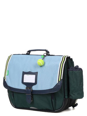 Cartable Tann's Valentin 38 cm - Poche Gourde Bleu/Vert