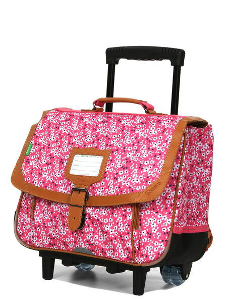 Cartable à roulettes Les Fantaisies Rose 38 cm
