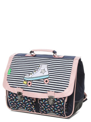 Cartable Tann's L�a 35 cm - 2 boucles Bleu Marine/Rose