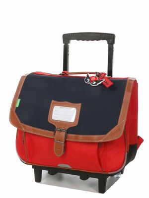 Cartable � roulettes Tann's Arthur 38 cm Bleu/Rouge
