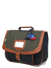 Cartable Tann's Axel 35 cm Kaki/Bleu