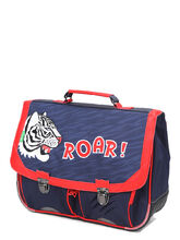 Cartable Tann's Aaron 35 cm - 2 boucles Bleu/Rouge