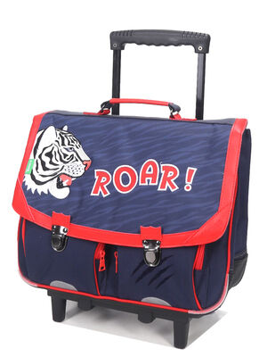 Cartable � roulettes Tann's Aaron 38 cm - 2 boucles 14566#Bleu/Rouge