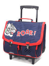Cartable  roulettes Tann's Aaron 38 cm - 2 boucles Bleu/Rouge