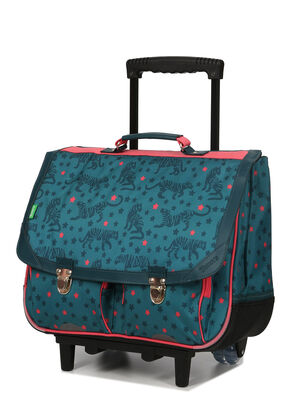 Cartable � roulettes Tann's Salom� 41 cm Vert