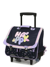 Cartable  roulettes Tann's Giulia 38 cm - 2 boucles Bleu/Lilas