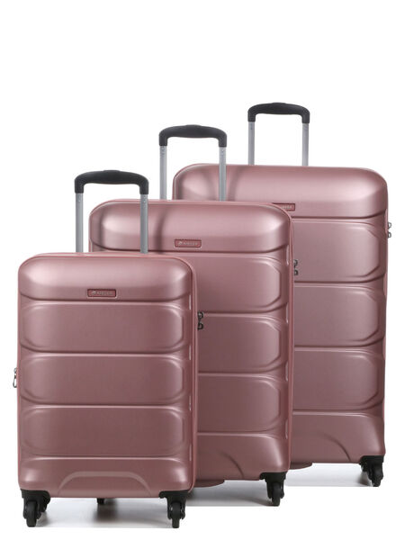 Ensemble 3 valises rigides extensibles Nashira Rose Gold
