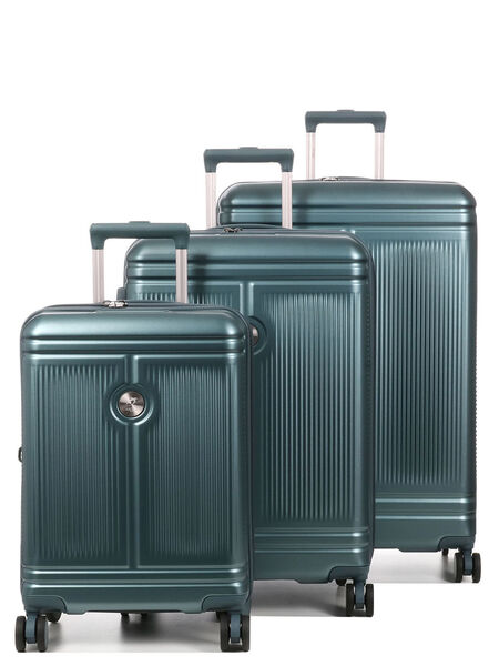 Ensemble 3 valises rigides extensibles Mirzam Vert Sacarabée