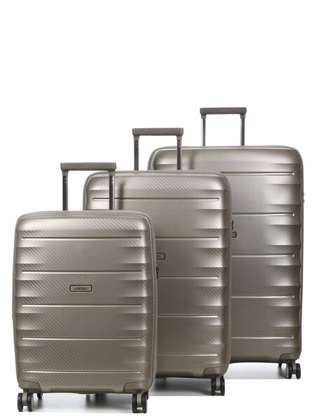 Ensemble 3 valises rigides extensibles Canopus Champagne