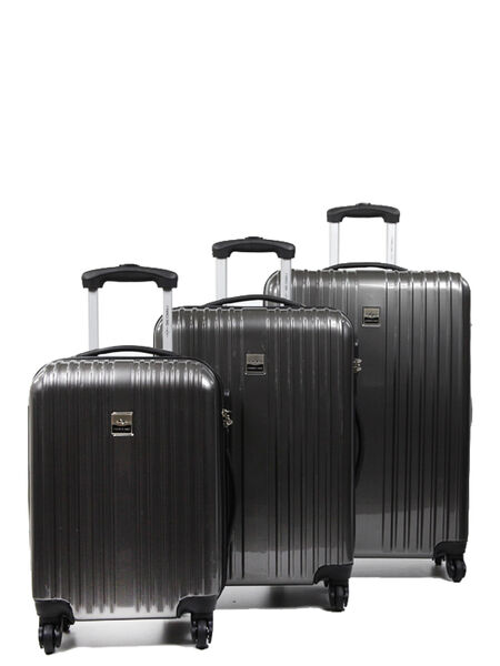 Ensemble 3 valises rigides Shiny Gris Carbone