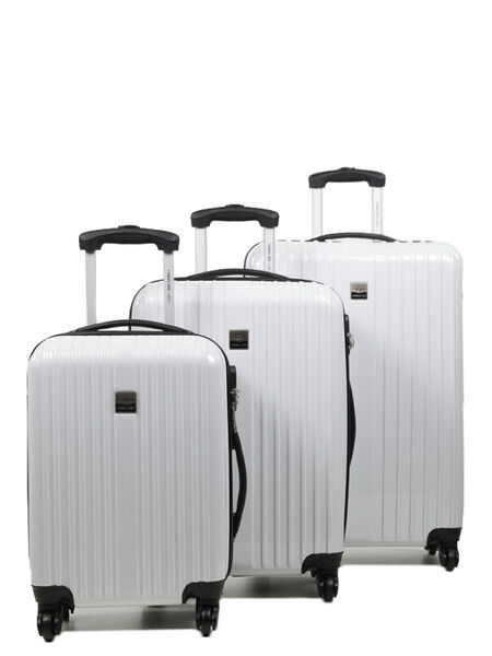 Ensemble 3 valises rigides Shiny Off white